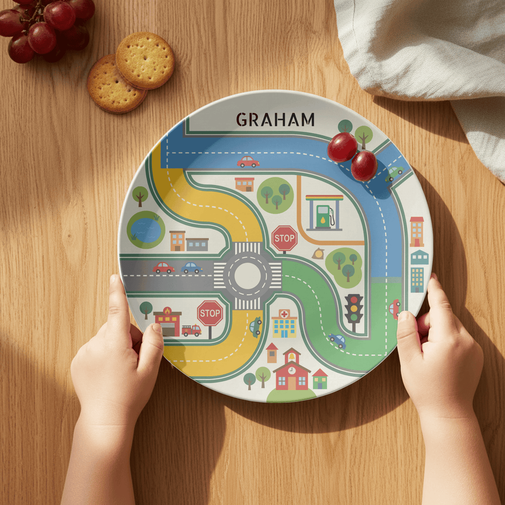 Car Town Meal Plate by Lil Plate Shop