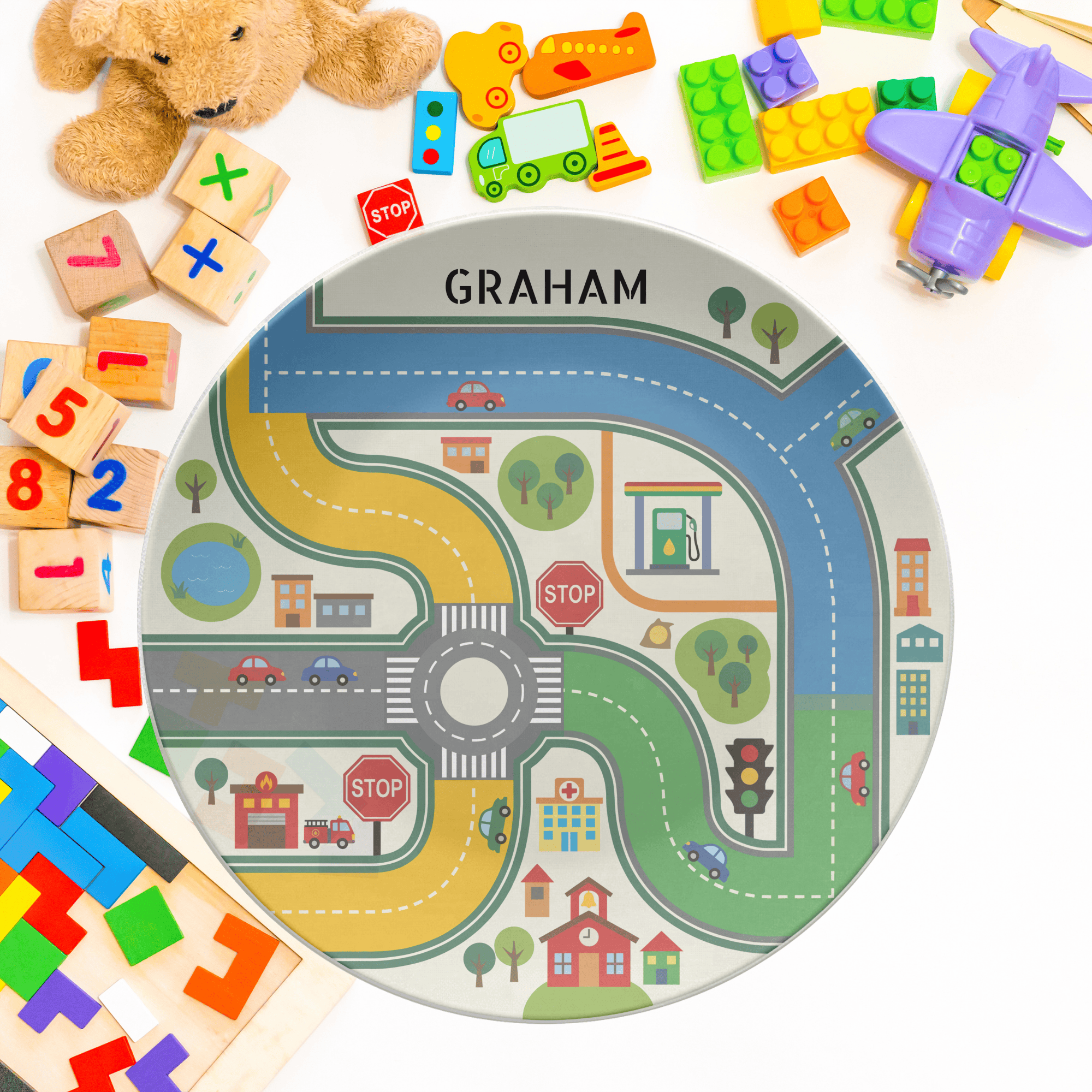 Car Town Meal Plate by Lil Plate Shop