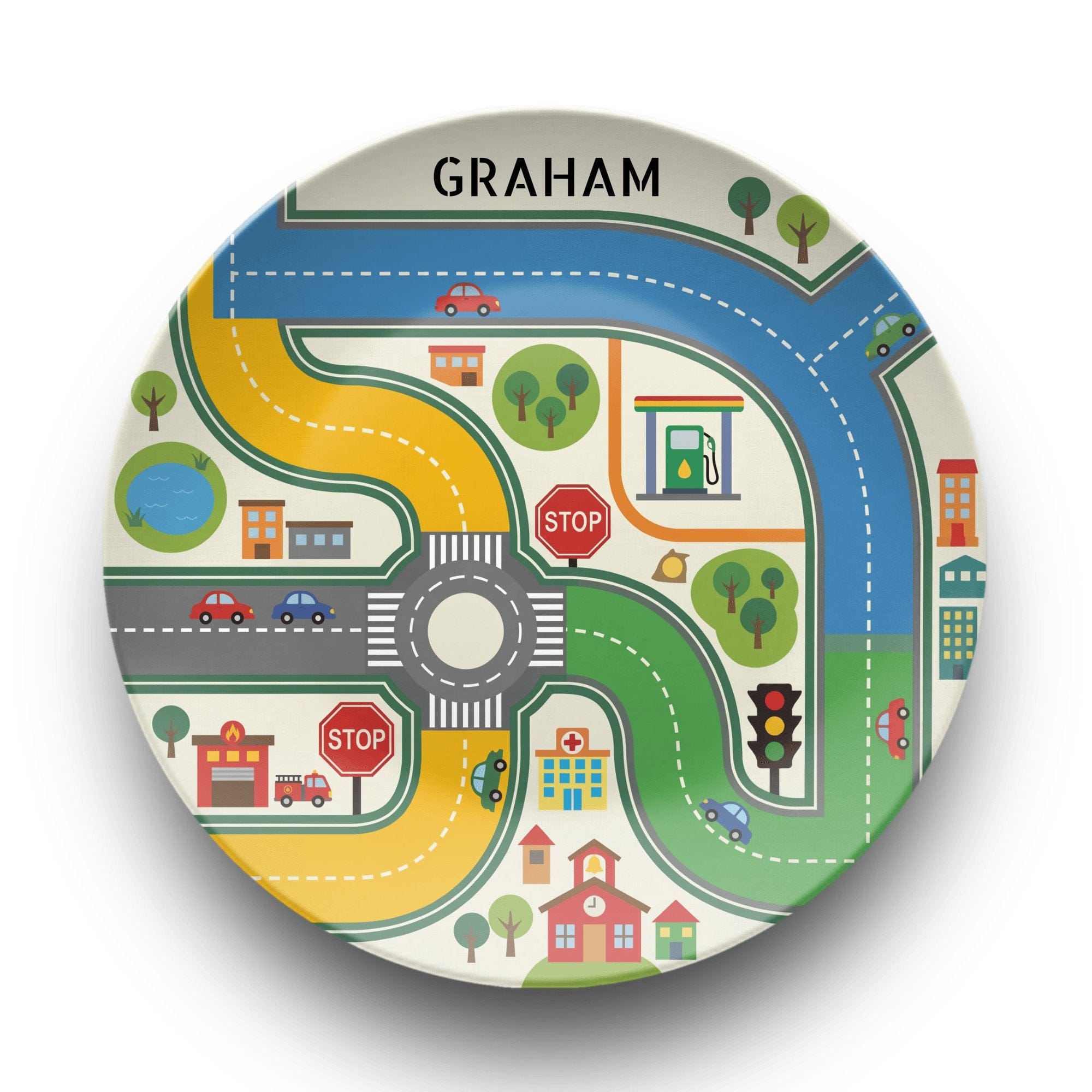 Car Town Meal Plate by Lil Plate Shop