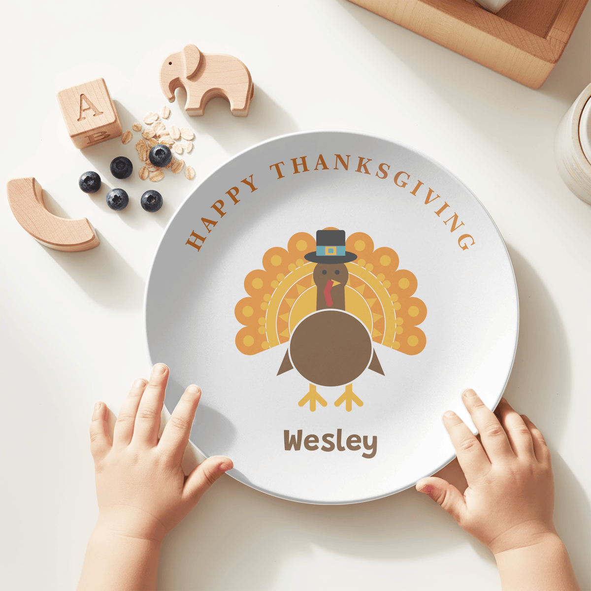 Personalized Happy Thanksgiving Plate by Lil Plate Shop