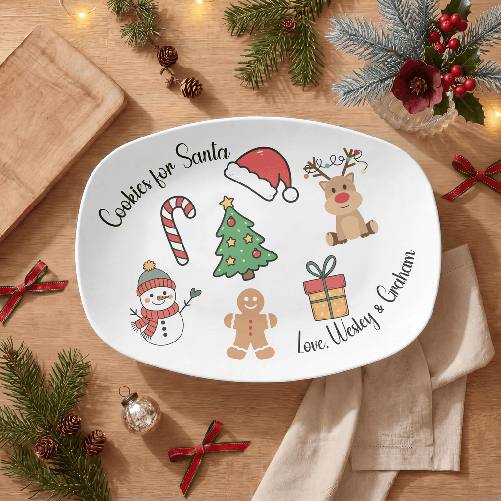 Christmas Santa Cookies Platter by Lil Plate Shop