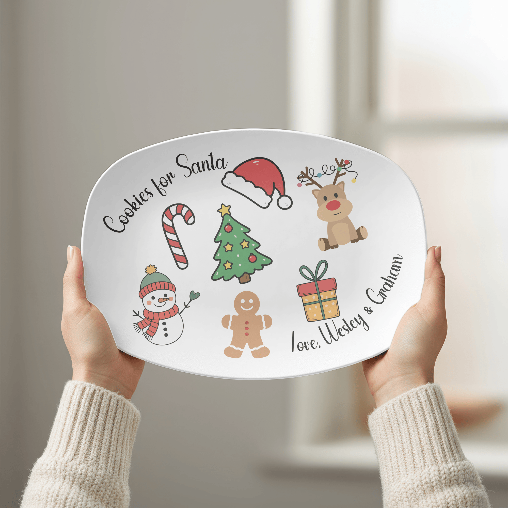 Christmas Santa Cookies Platter by Lil Plate Shop