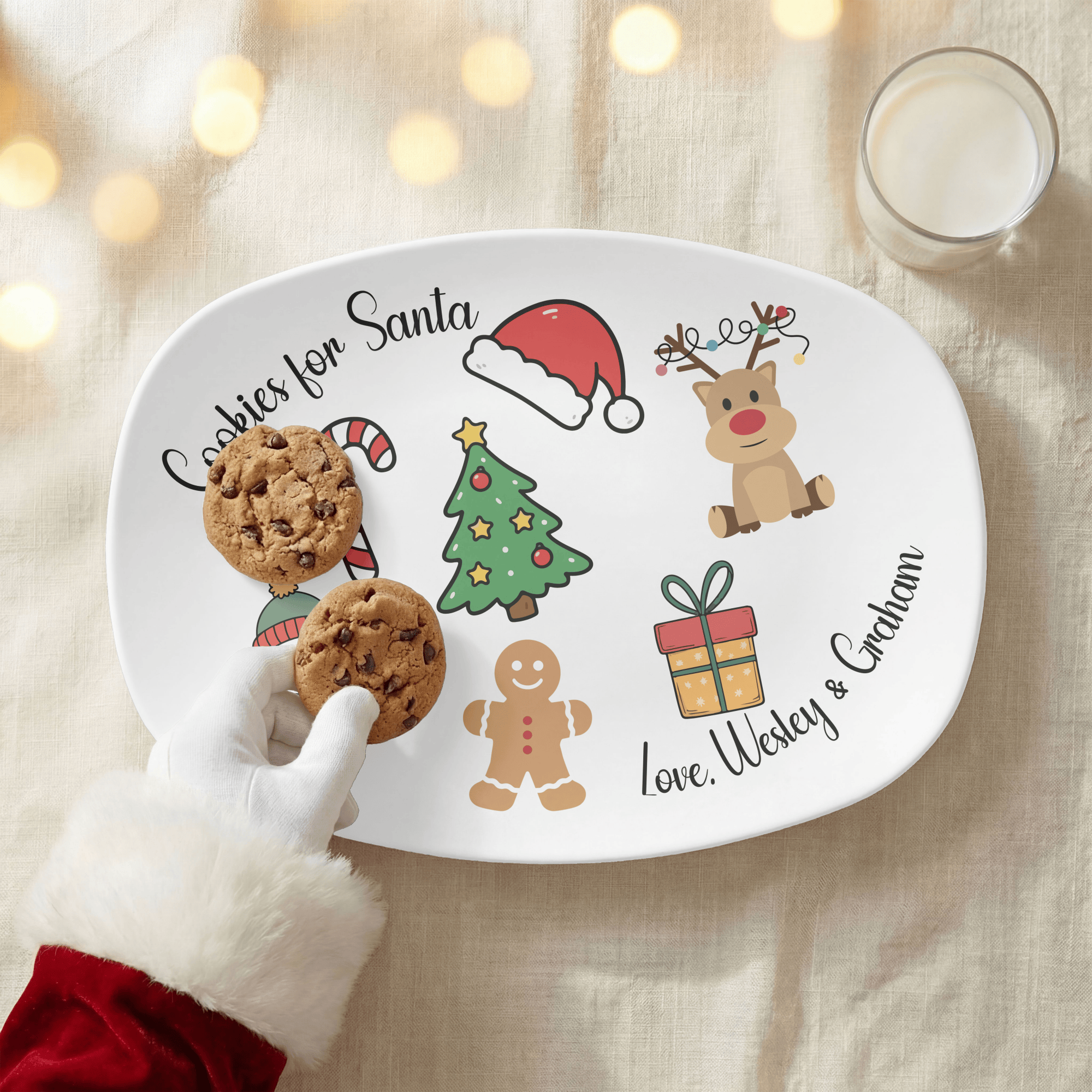 Christmas Santa Cookies Platter by Lil Plate Shop