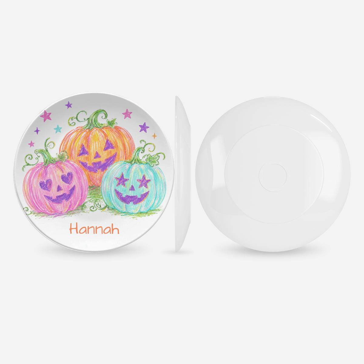 Colorful Pumpkin Halloween Plate by Lil Plate Shop