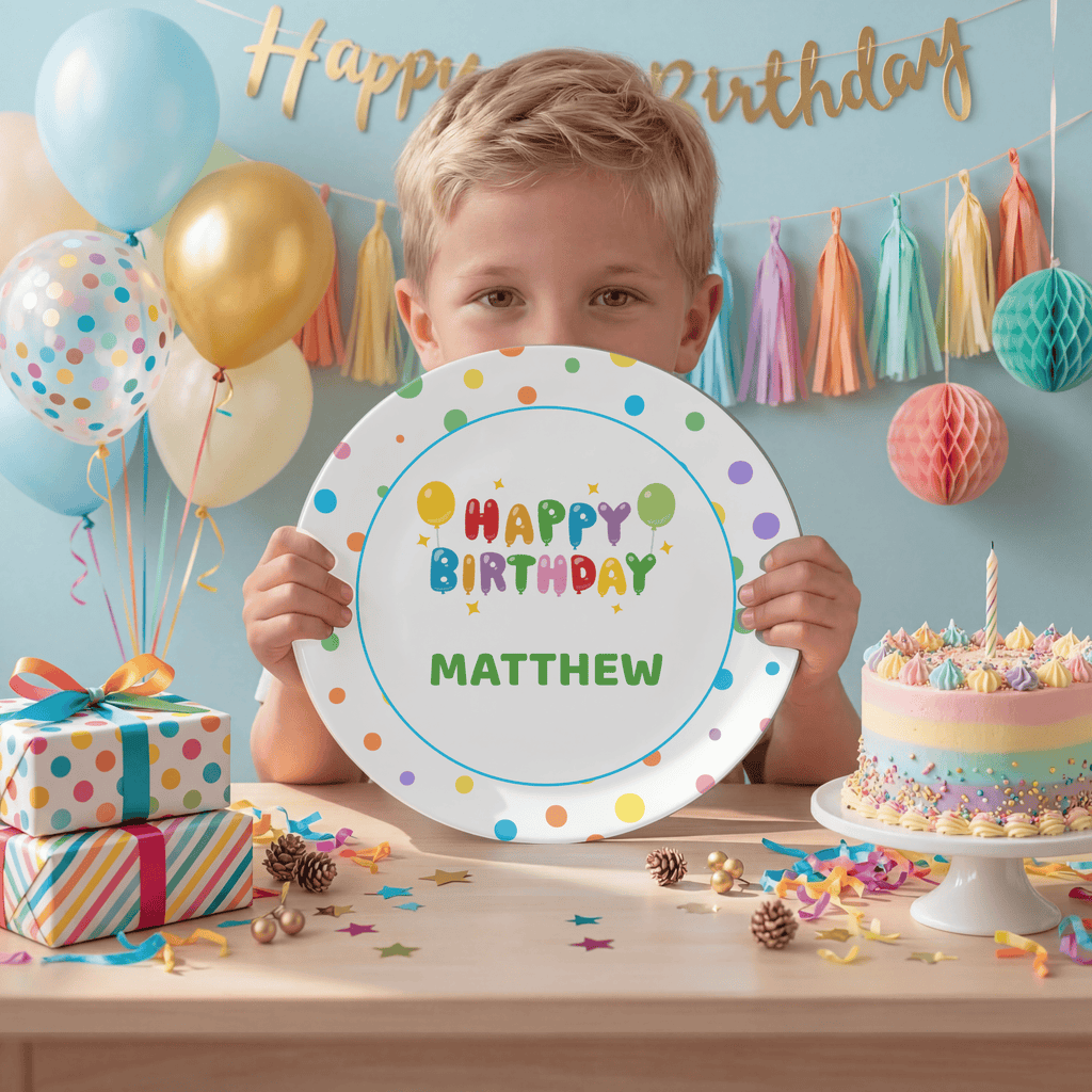 Confetti Name Birthday Plate by Lil Plate Shop