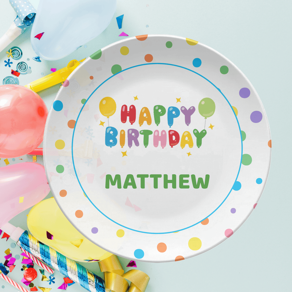 Confetti Name Birthday Plate by Lil Plate Shop