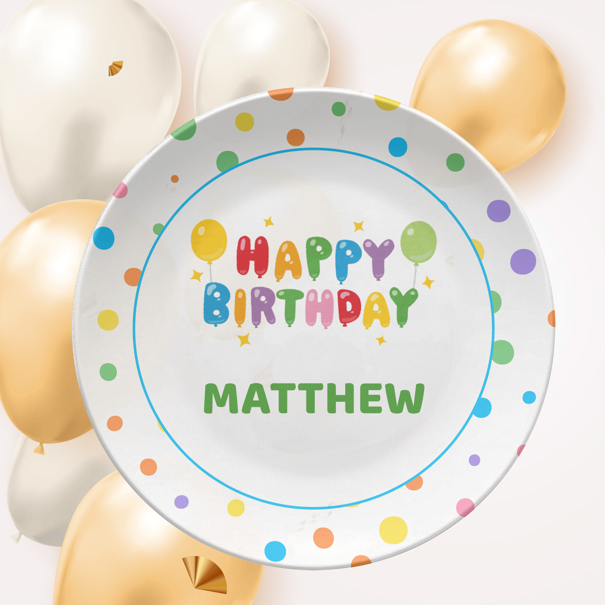 Confetti Name Birthday Plate by Lil Plate Shop