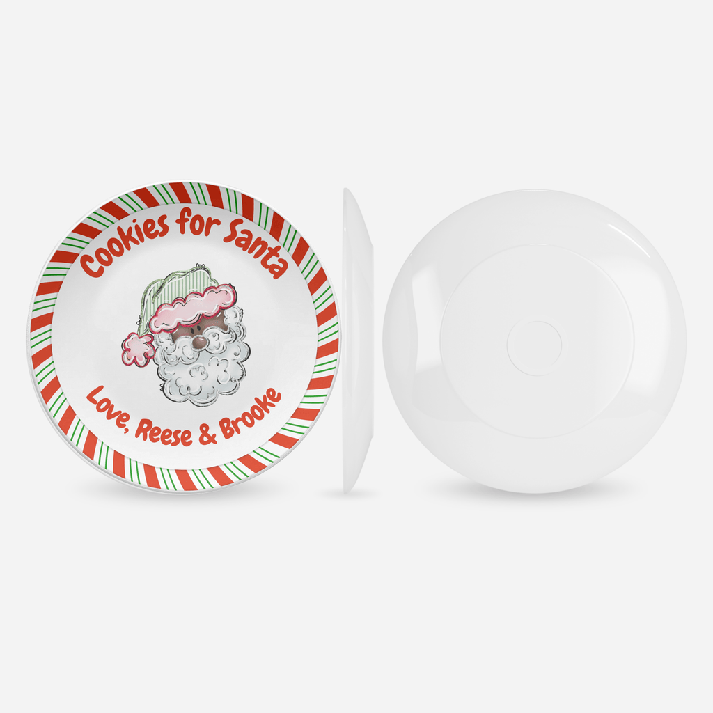 Cookies for Dark Santa Striped Plate by Lil Plate Shop