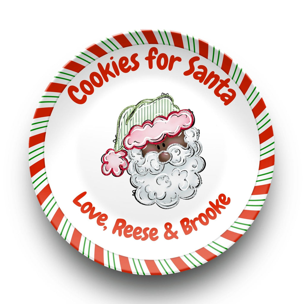 Cookies for Dark Santa Striped Plate by Lil Plate Shop