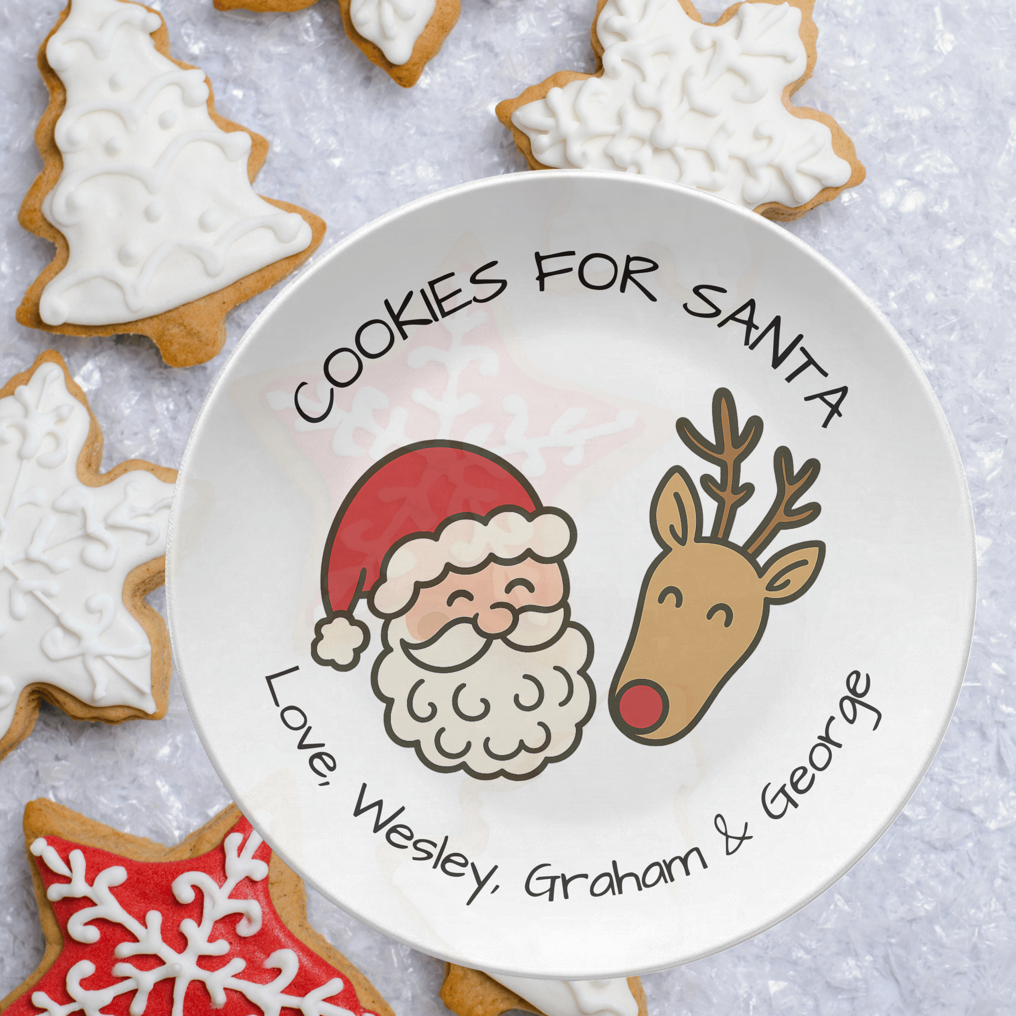 Cookies for Santa and Reindeer Snacks Plate by Lil Plate Shop