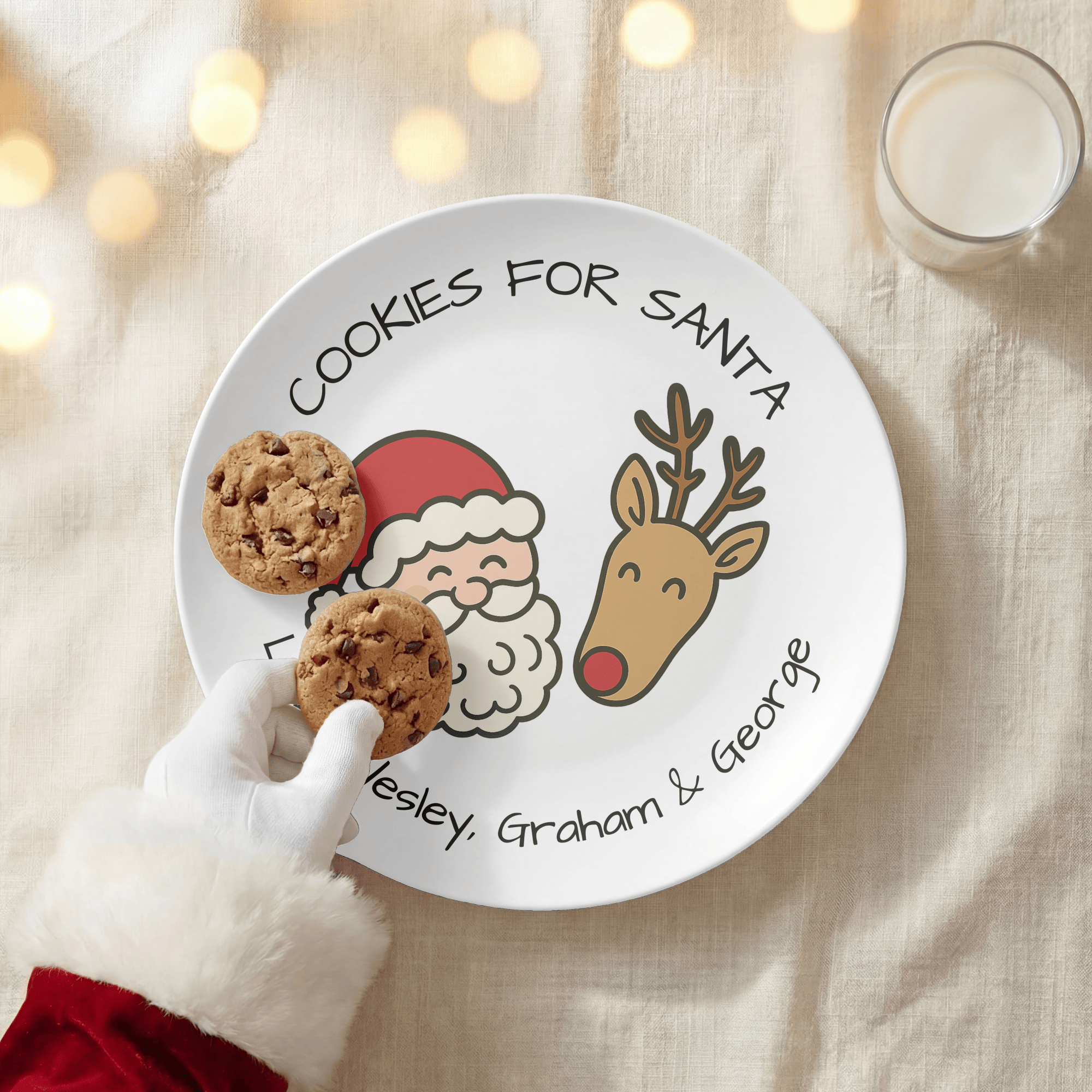 Cookies for Santa and Reindeer Snacks Plate by Lil Plate Shop