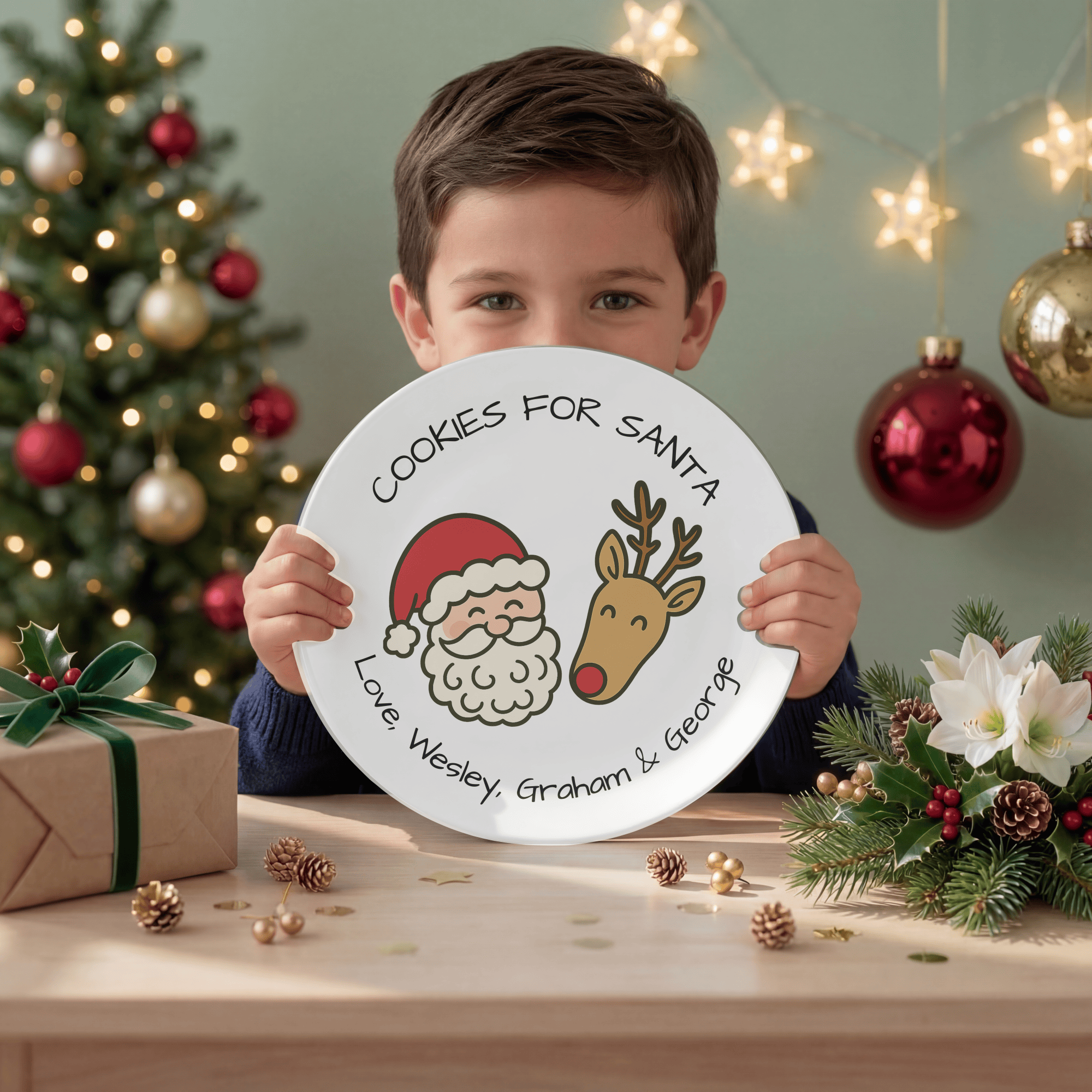 Cookies for Santa and Reindeer Snacks Plate by Lil Plate Shop