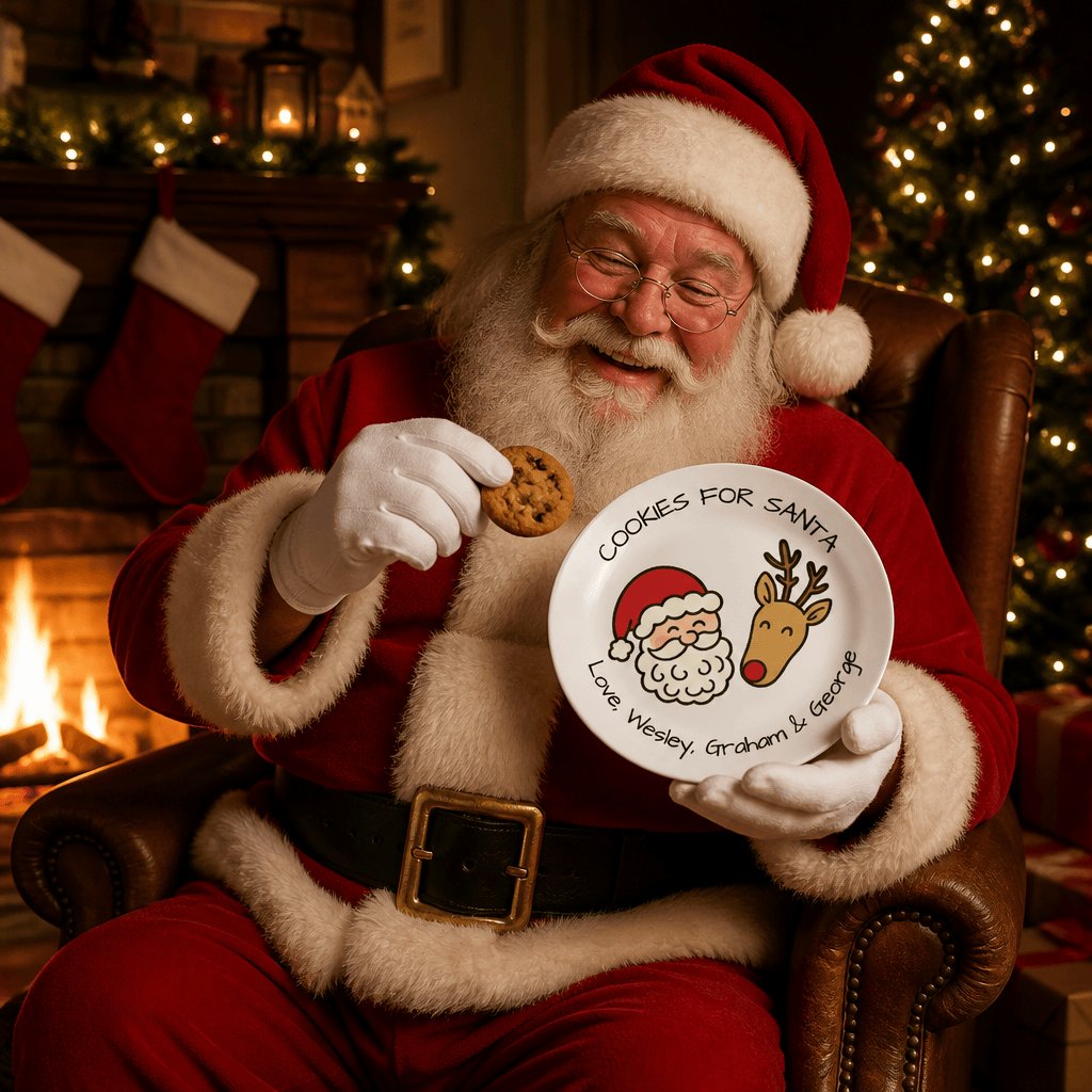 Cookies for Santa and Reindeer Snacks Plate by Lil Plate Shop