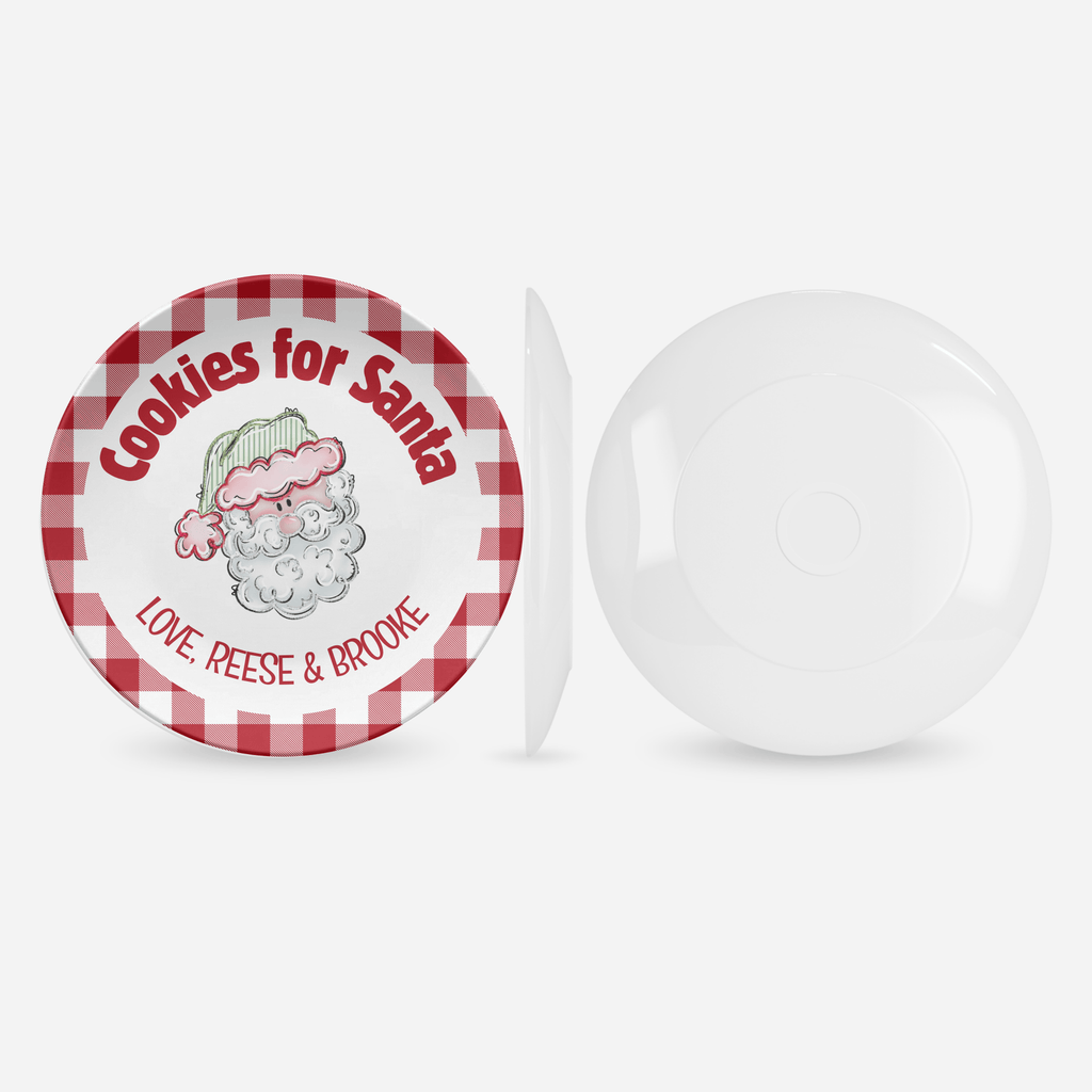 Cookies for Santa Gingham Plate by Lil Plate Shop
