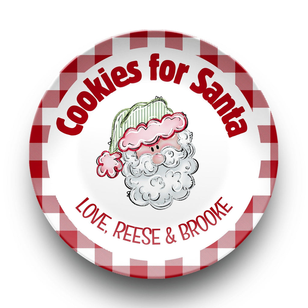 Cookies for Santa Gingham Plate by Lil Plate Shop