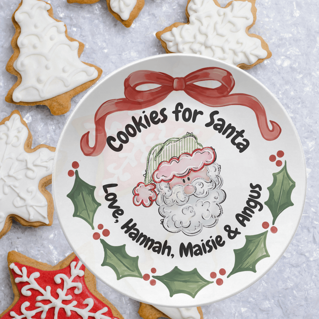 Cookies for Santa Holly Plate by Lil Plate Shop