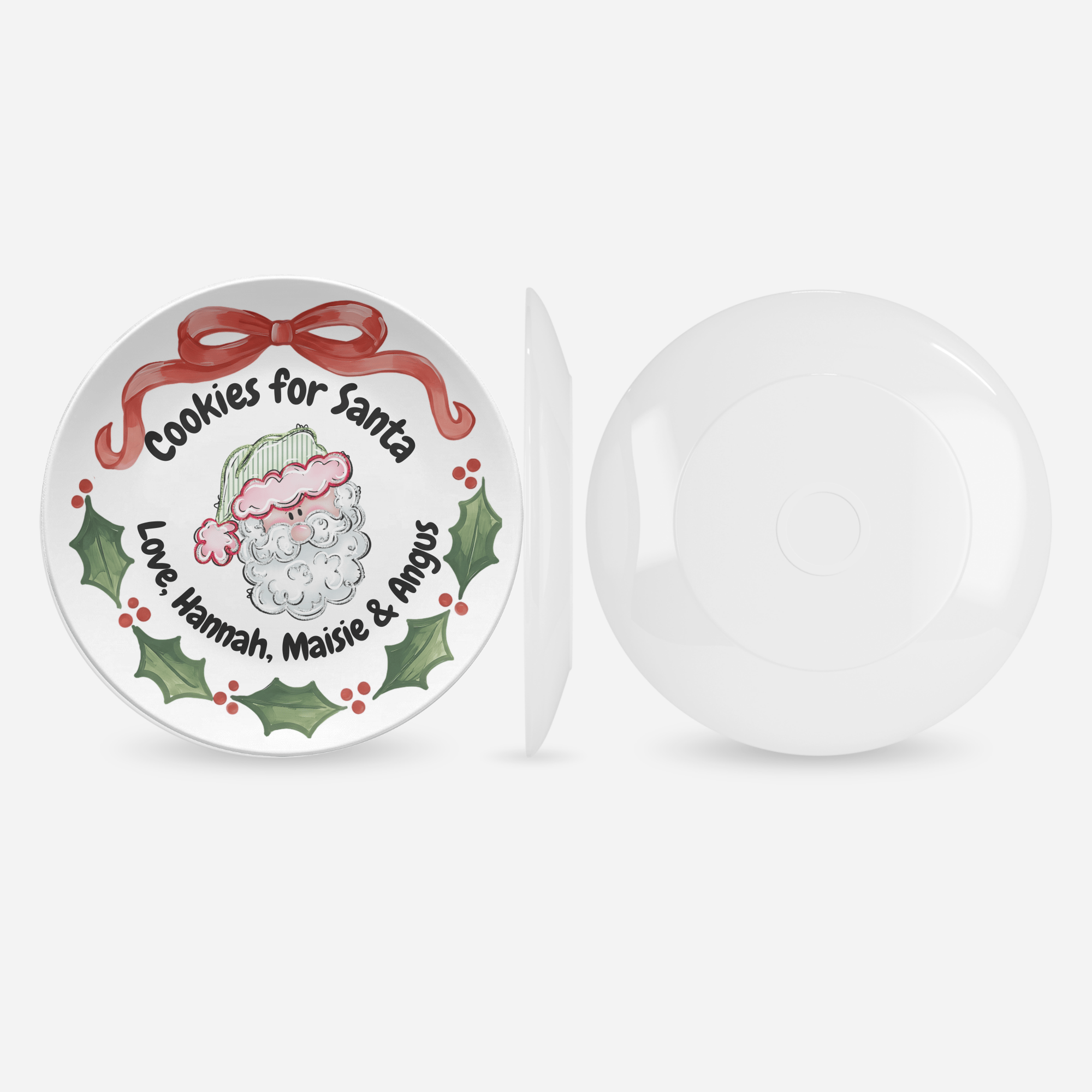 Cookies for Santa Holly Plate by Lil Plate Shop