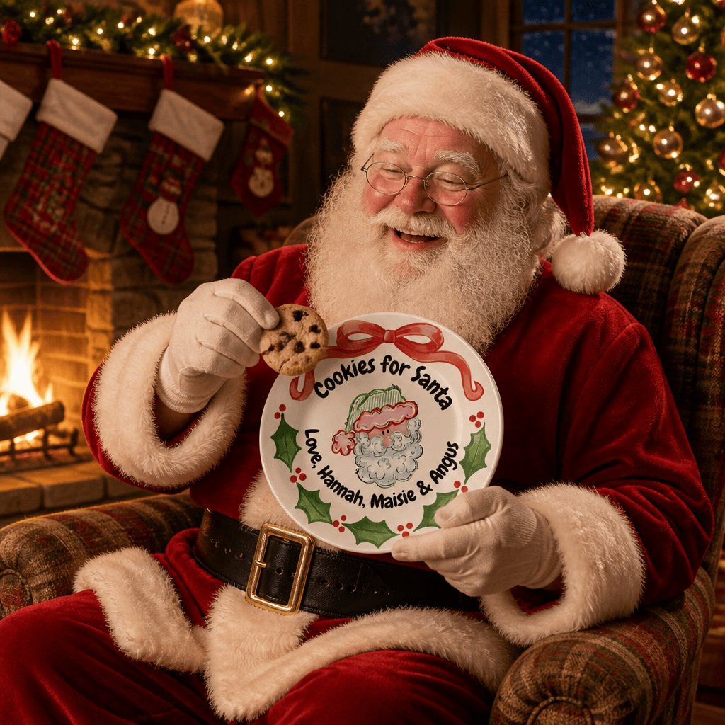 Cookies for Santa Holly Plate by Lil Plate Shop