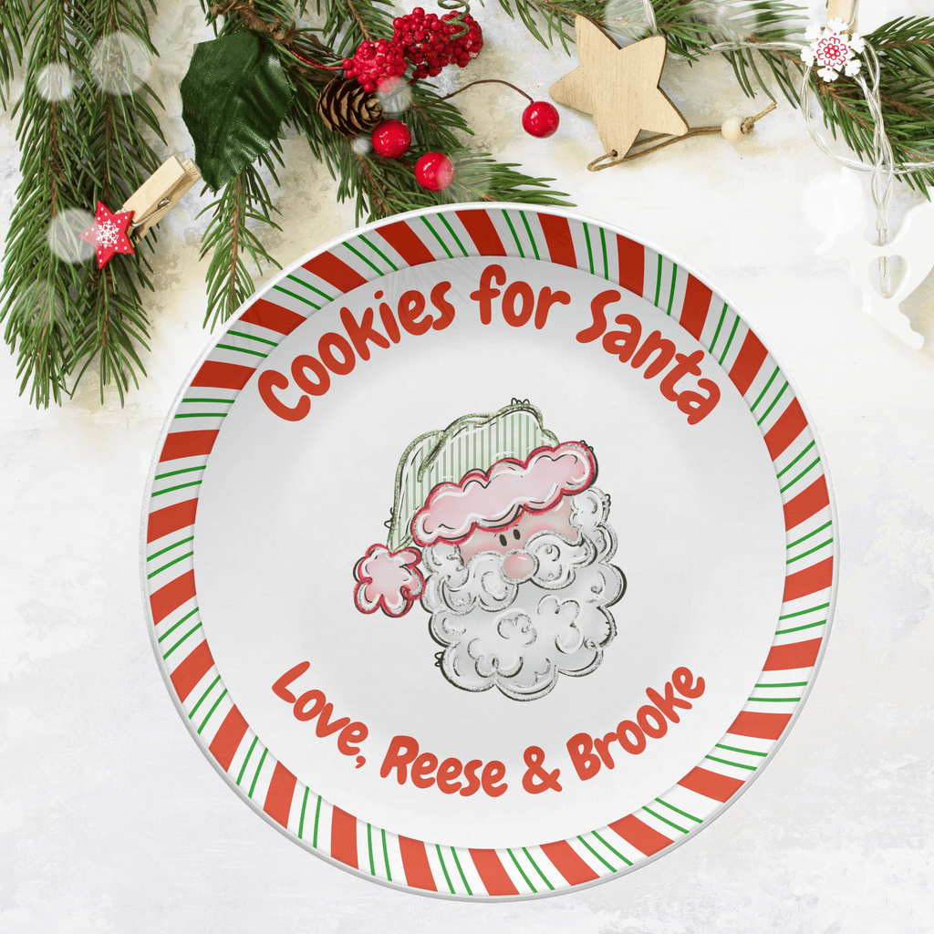 Cookies for Santa Striped Plate by Lil Plate Shop