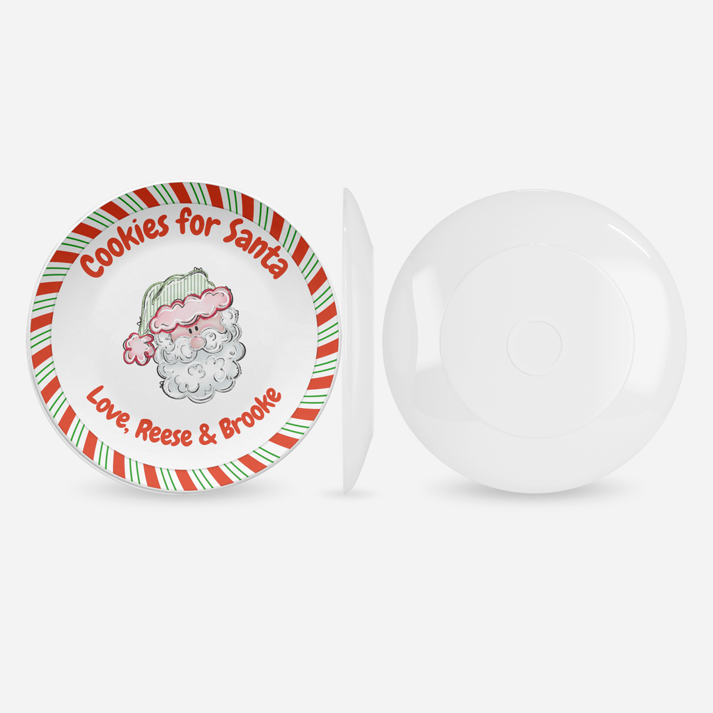 Cookies for Santa Striped Plate by Lil Plate Shop