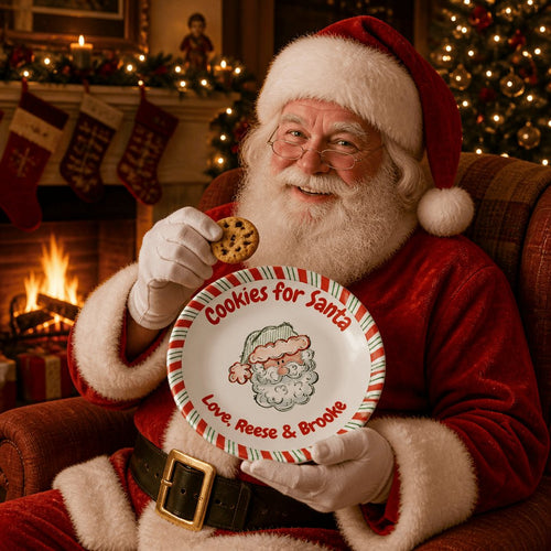 Cookies for Santa Striped Plate by Lil Plate Shop