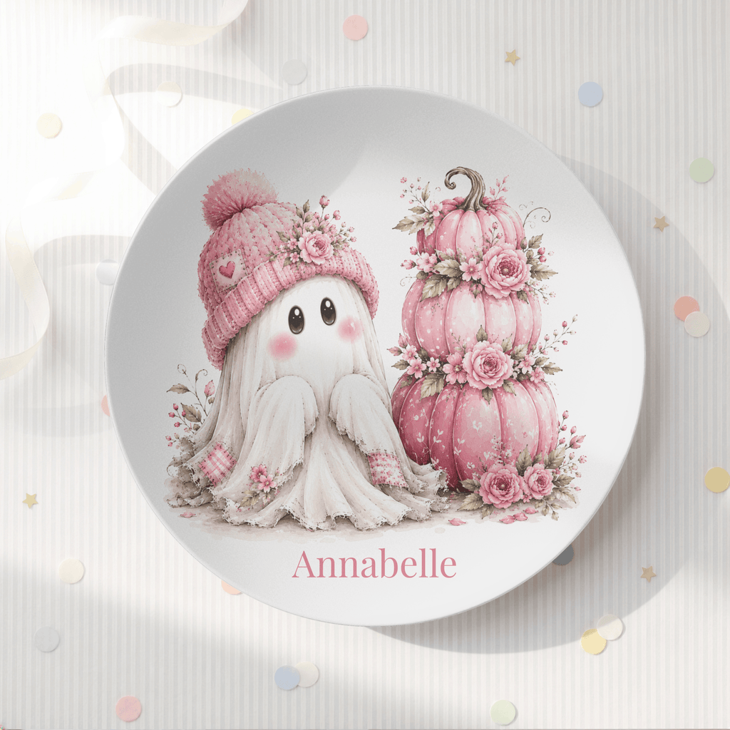 Coquette Ghost Pumpkin Plate by Lil Plate Shop