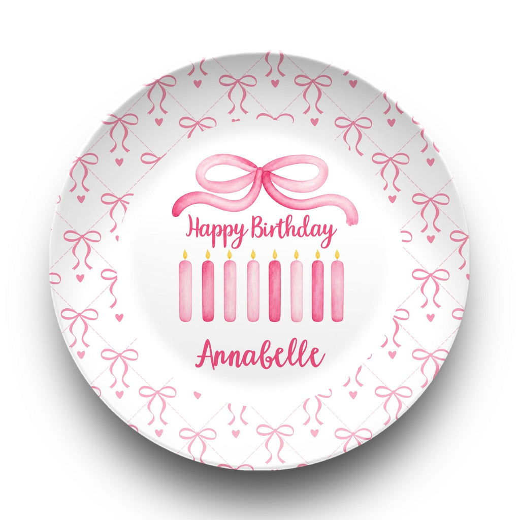 Coquette Watercolor Bow Birthday Plate by Lil Plate Shop