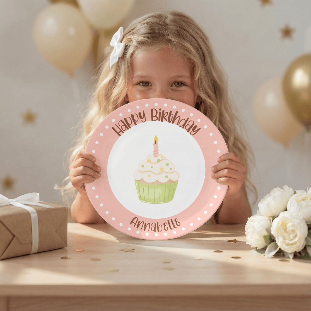 Cupcake Border Birthday Plate by Lil Plate Shop