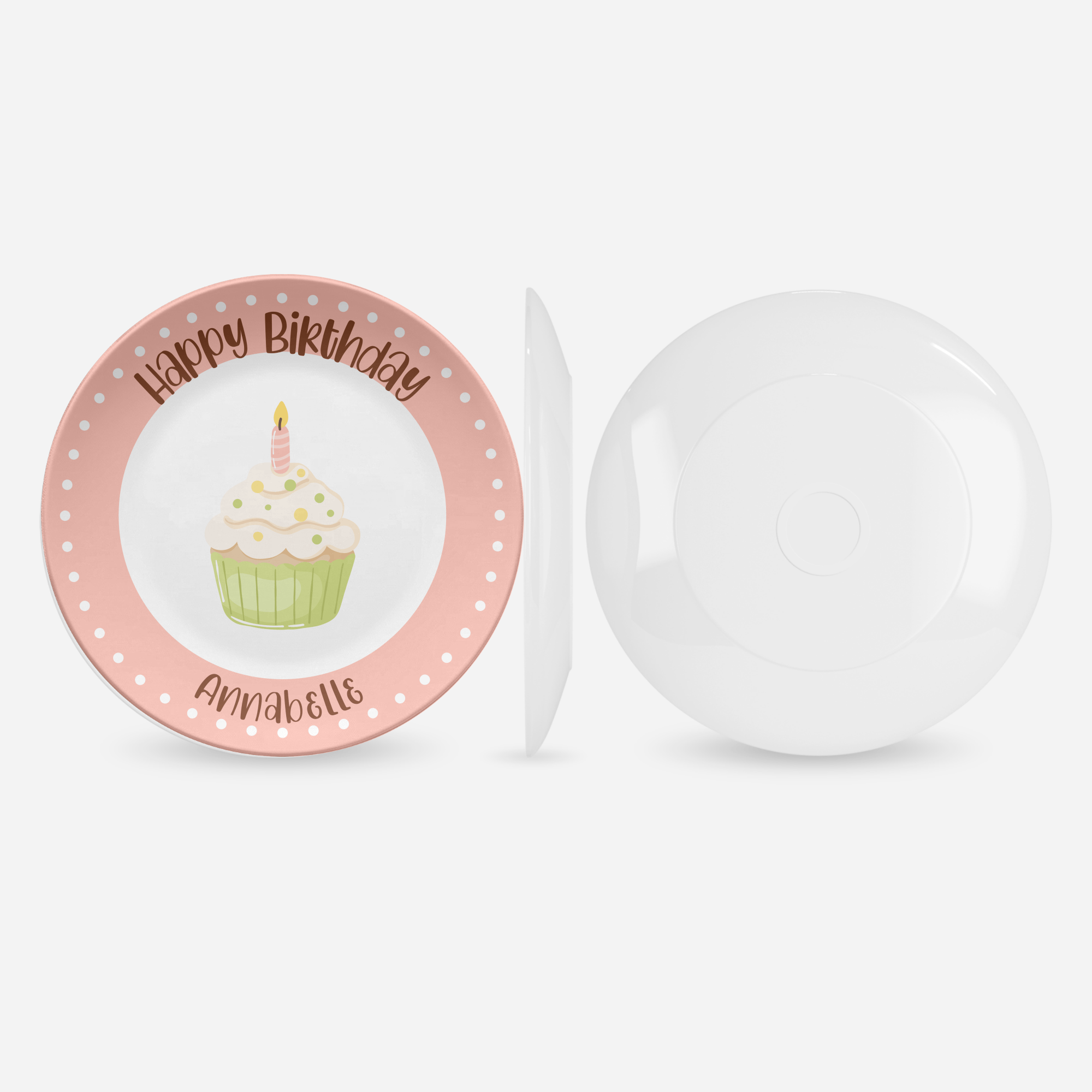 Cupcake Border Birthday Plate by Lil Plate Shop