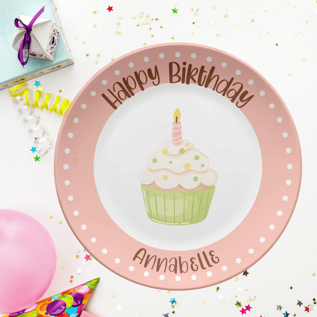 Cupcake Border Birthday Plate by Lil Plate Shop