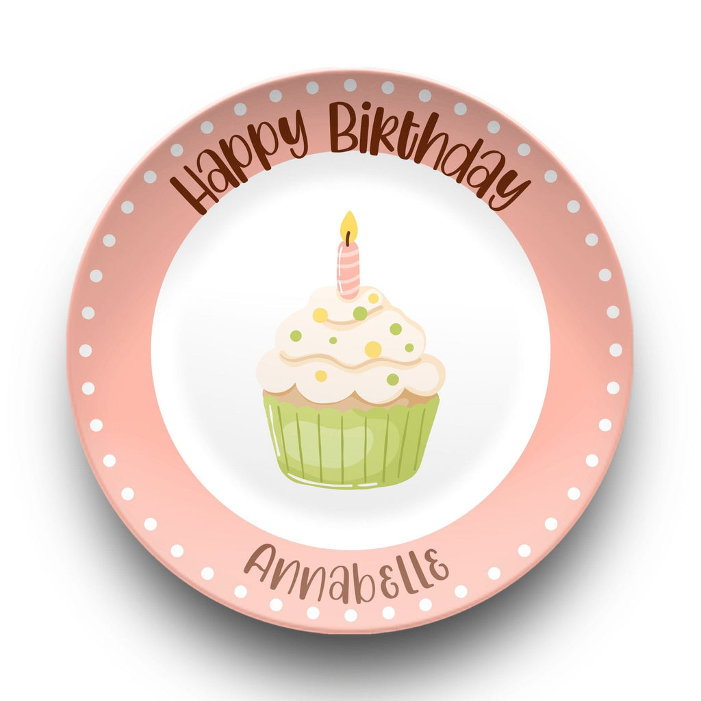 Cupcake Border Birthday Plate by Lil Plate Shop