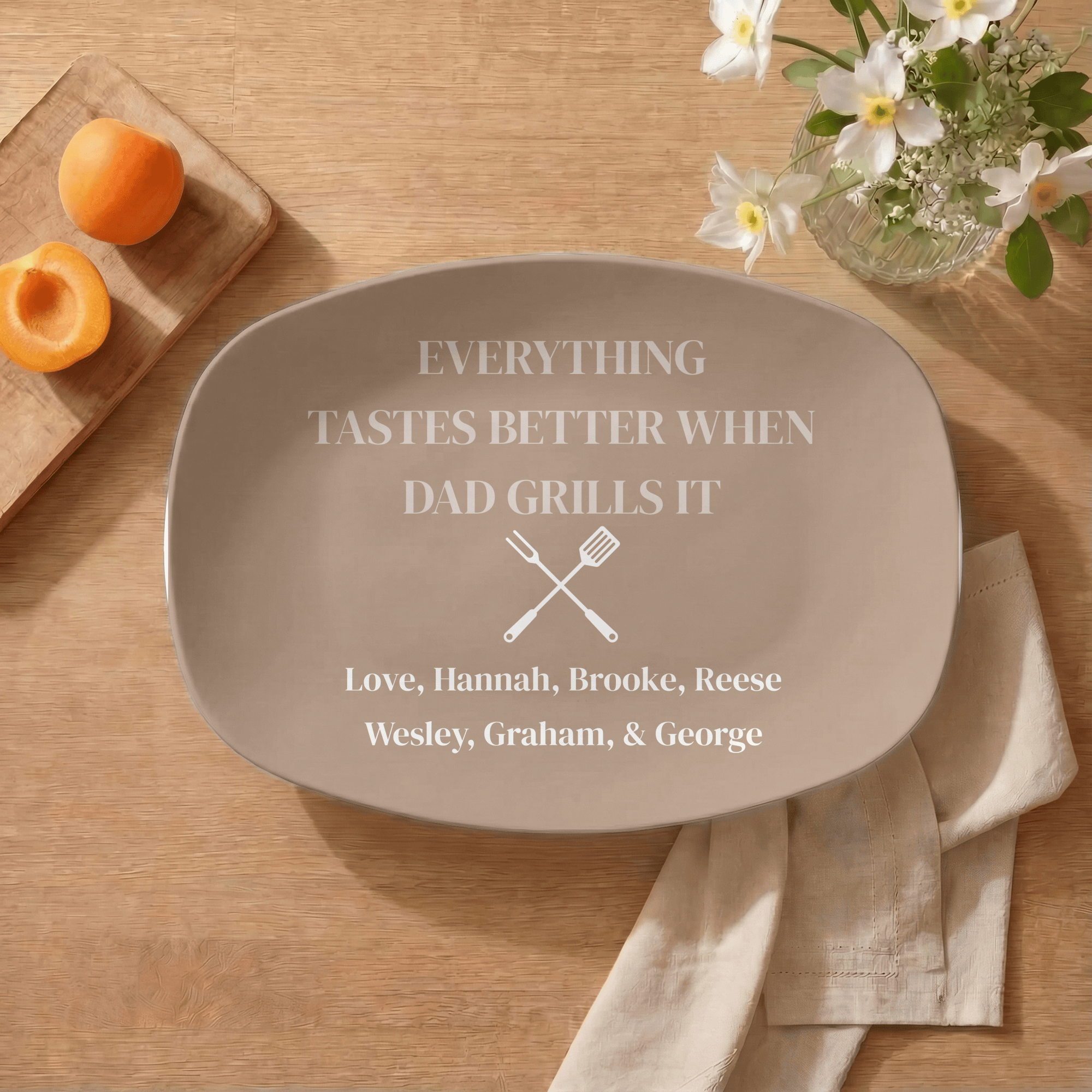Custom Dad Grilling Platter - Select Platter Color by Lil Plate Shop