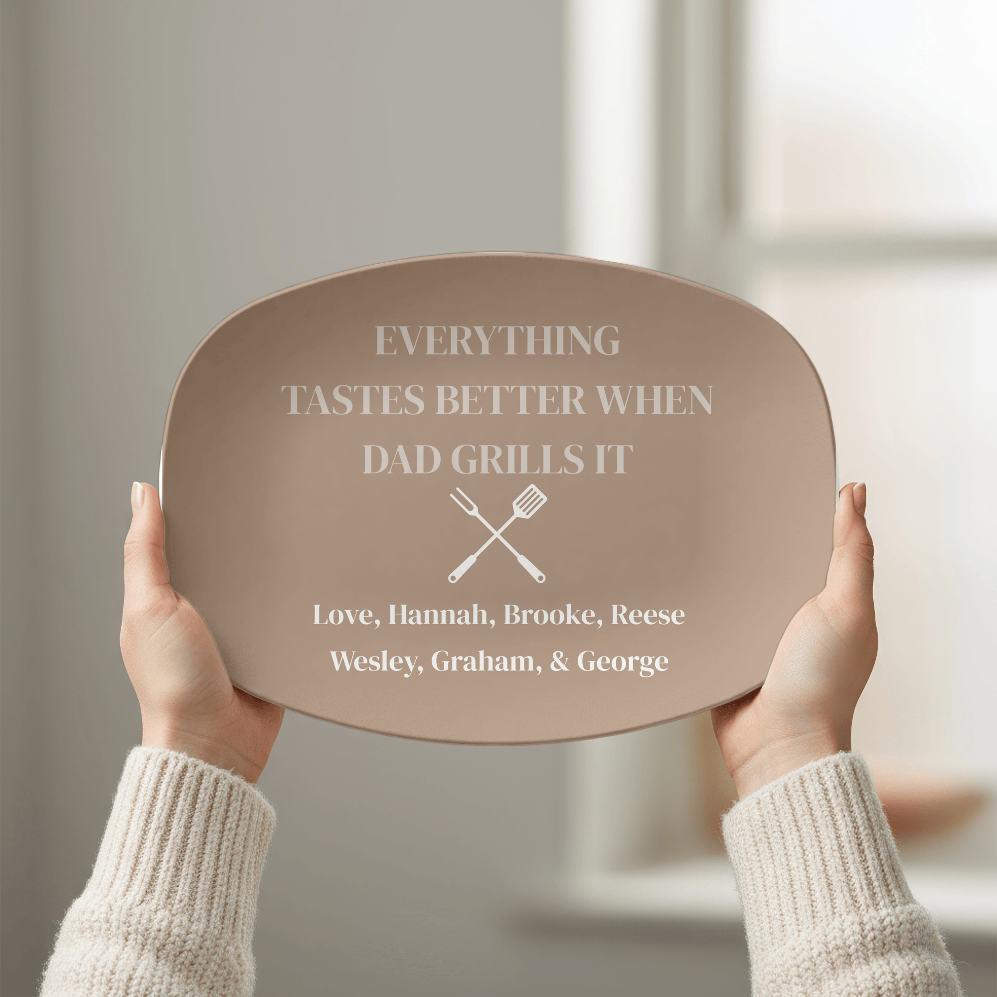 Custom Dad Grilling Platter - Select Platter Color by Lil Plate Shop