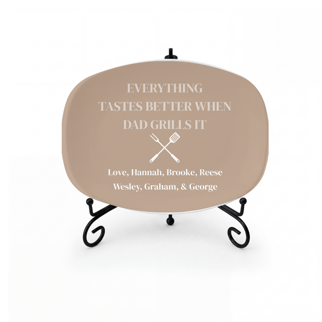 Custom Dad Grilling Platter - Select Platter Color by Lil Plate Shop