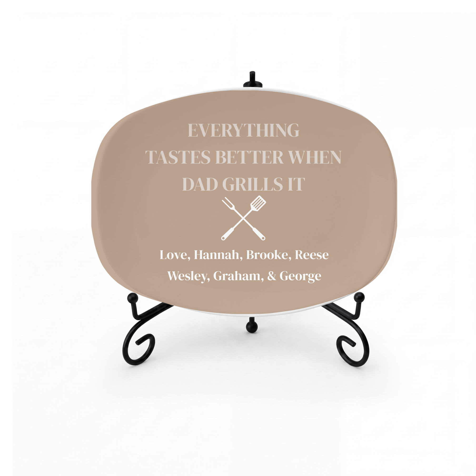 Custom Dad Grilling Platter - Select Platter Color by Lil Plate Shop