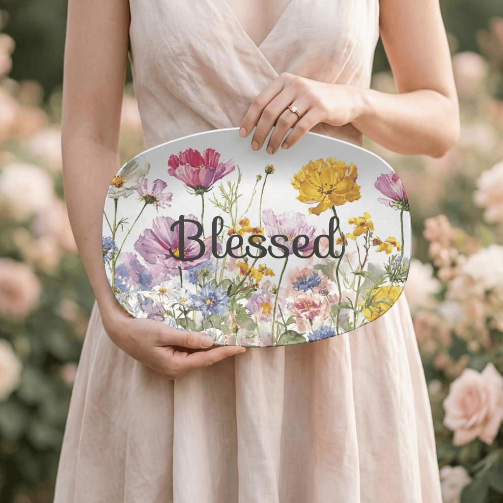 Custom Floral Word Platter by Lil Plate Shop