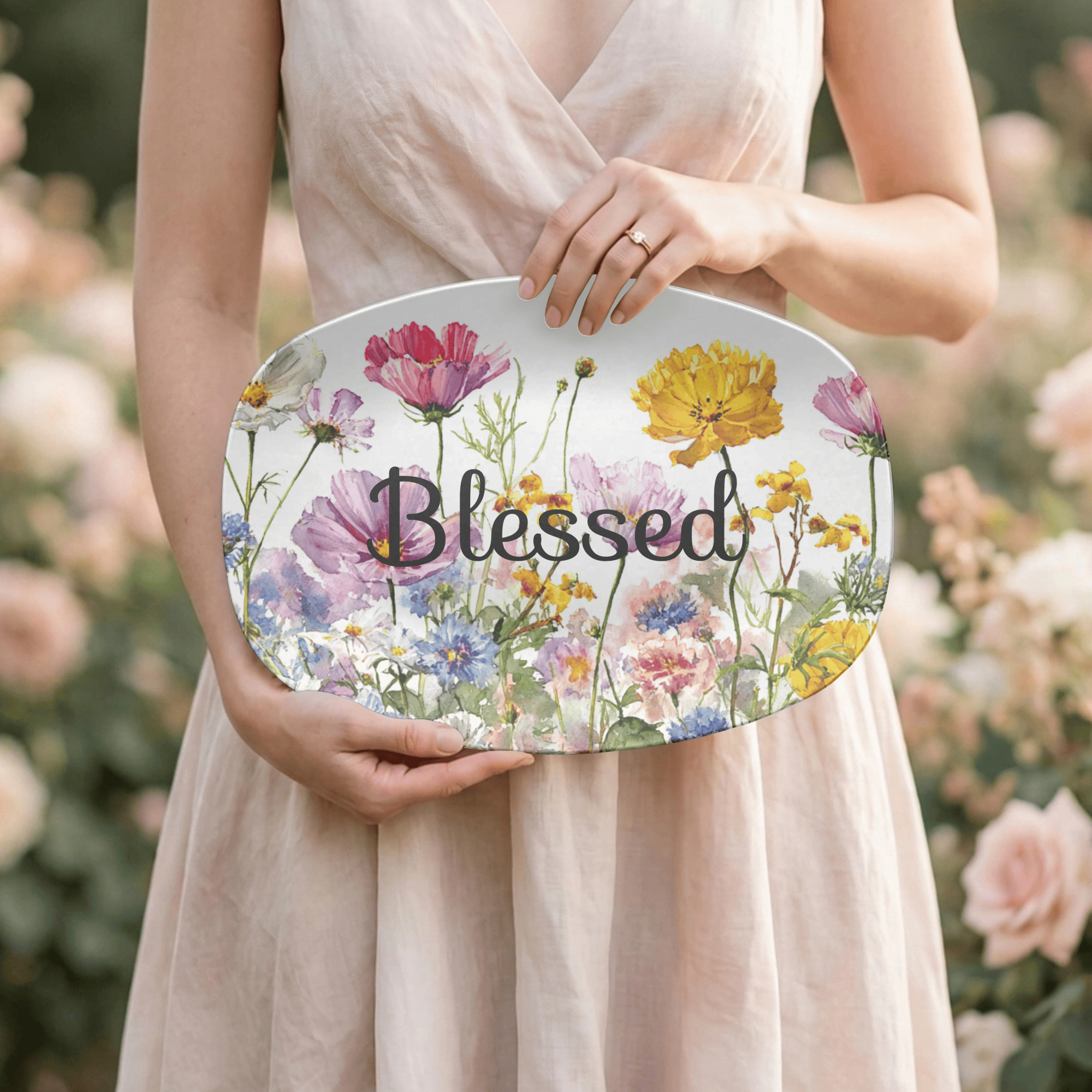 Custom Floral Word Platter by Lil Plate Shop