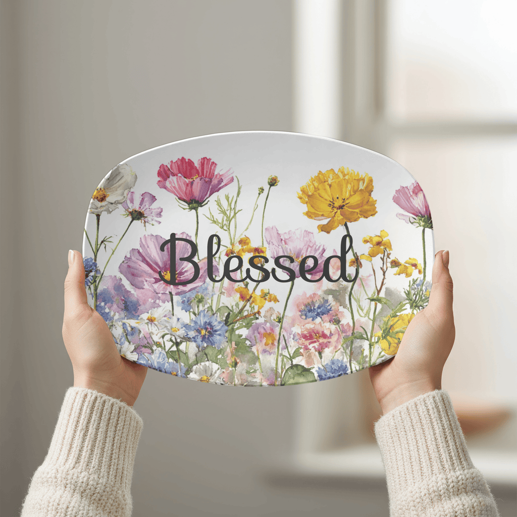 Custom Floral Word Platter by Lil Plate Shop