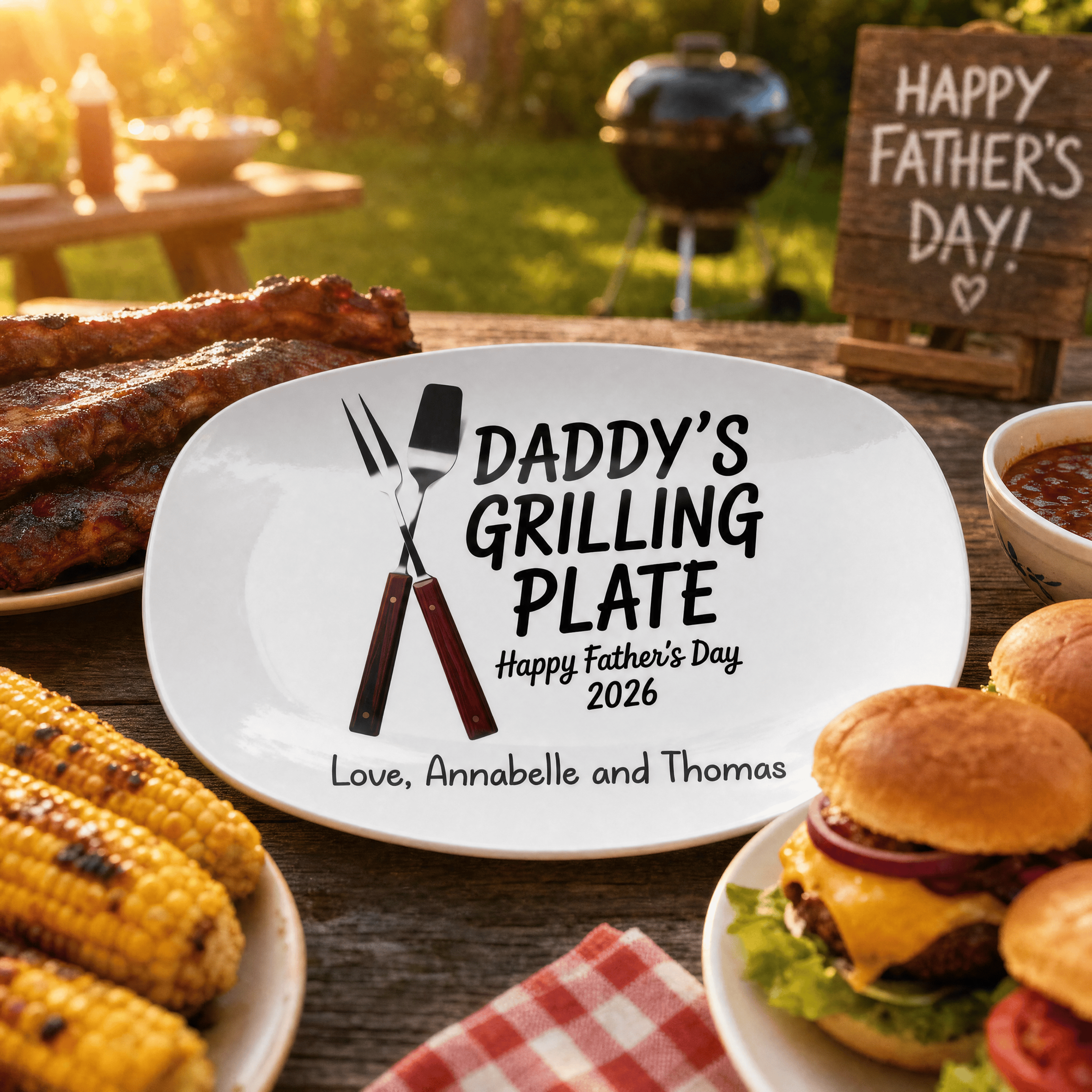 Daddy's Grilling Platter by Lil Plate Shop