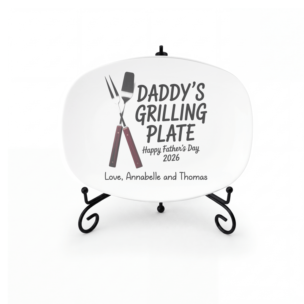 Daddy's Grilling Platter Platter + Stand + Gift Box by Lil Plate Shop