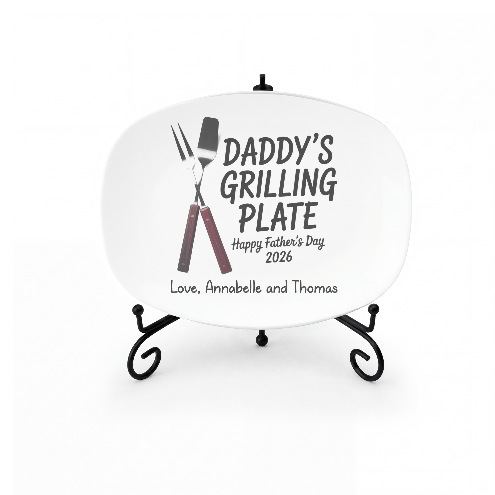 Daddy's Grilling Platter Platter + Stand + Gift Box by Lil Plate Shop