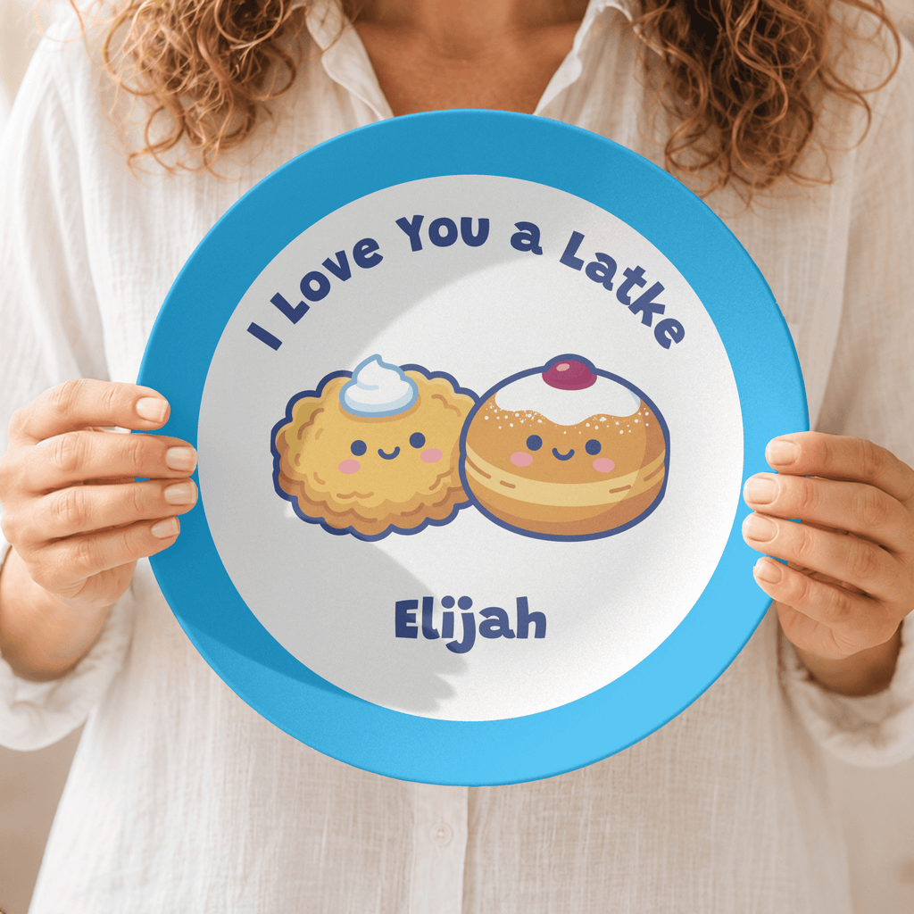 Personalized Love You Latke Hanukkah Plate by Lil Plate Shop