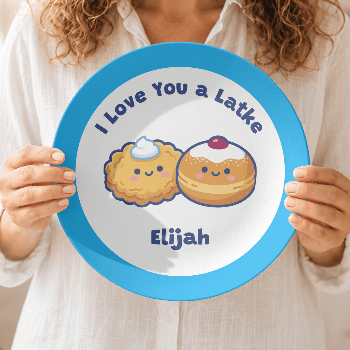 Personalized Love You Latke Hanukkah Plate by Lil Plate Shop