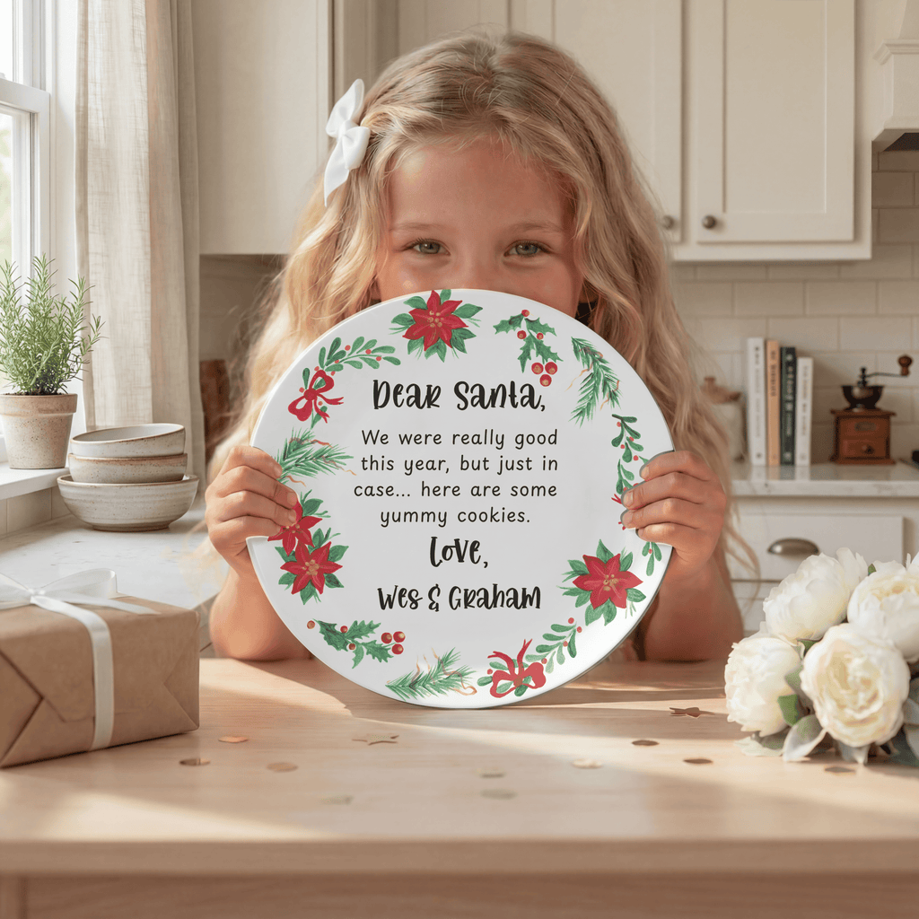 Dear Santa Christmas Plate by Lil Plate Shop