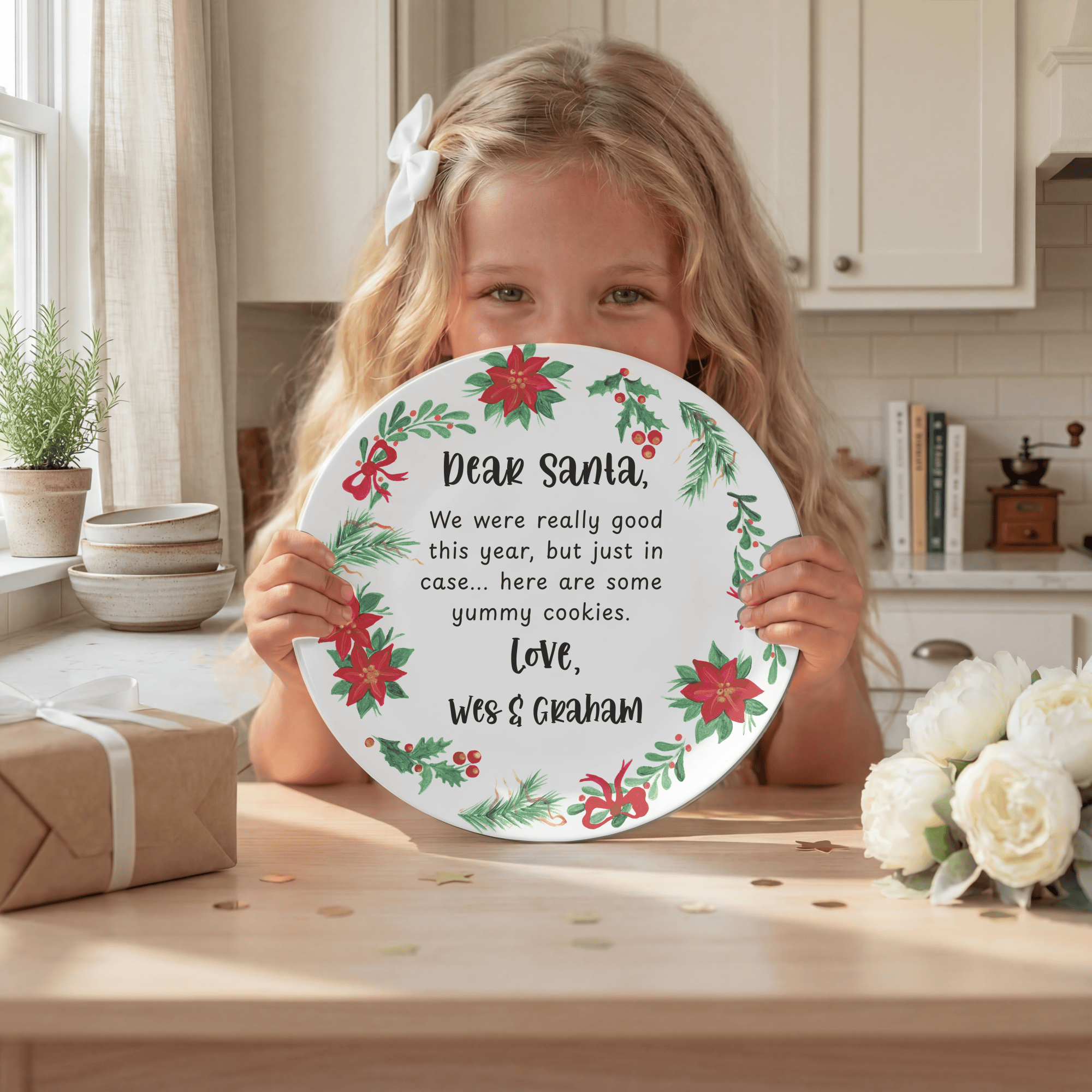 Dear Santa Christmas Plate by Lil Plate Shop