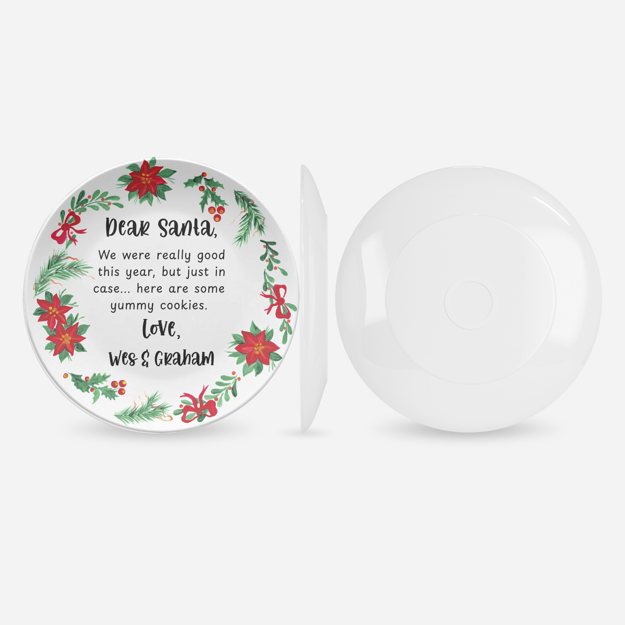 Dear Santa Christmas Plate by Lil Plate Shop