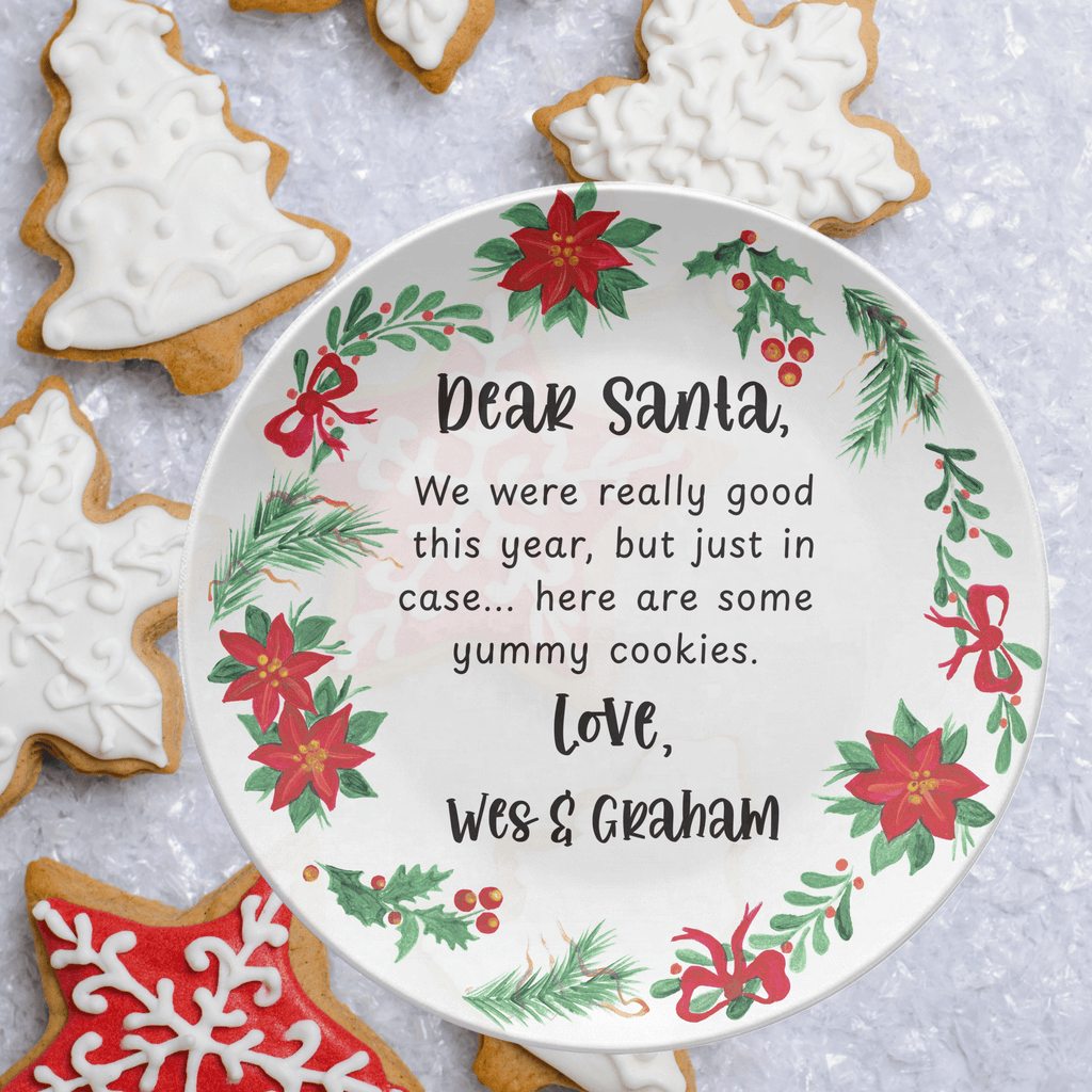 Dear Santa Christmas Plate by Lil Plate Shop