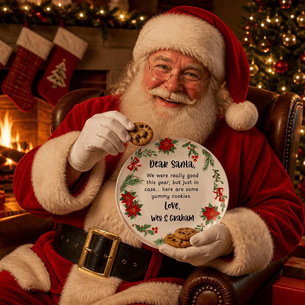 Dear Santa Christmas Plate by Lil Plate Shop