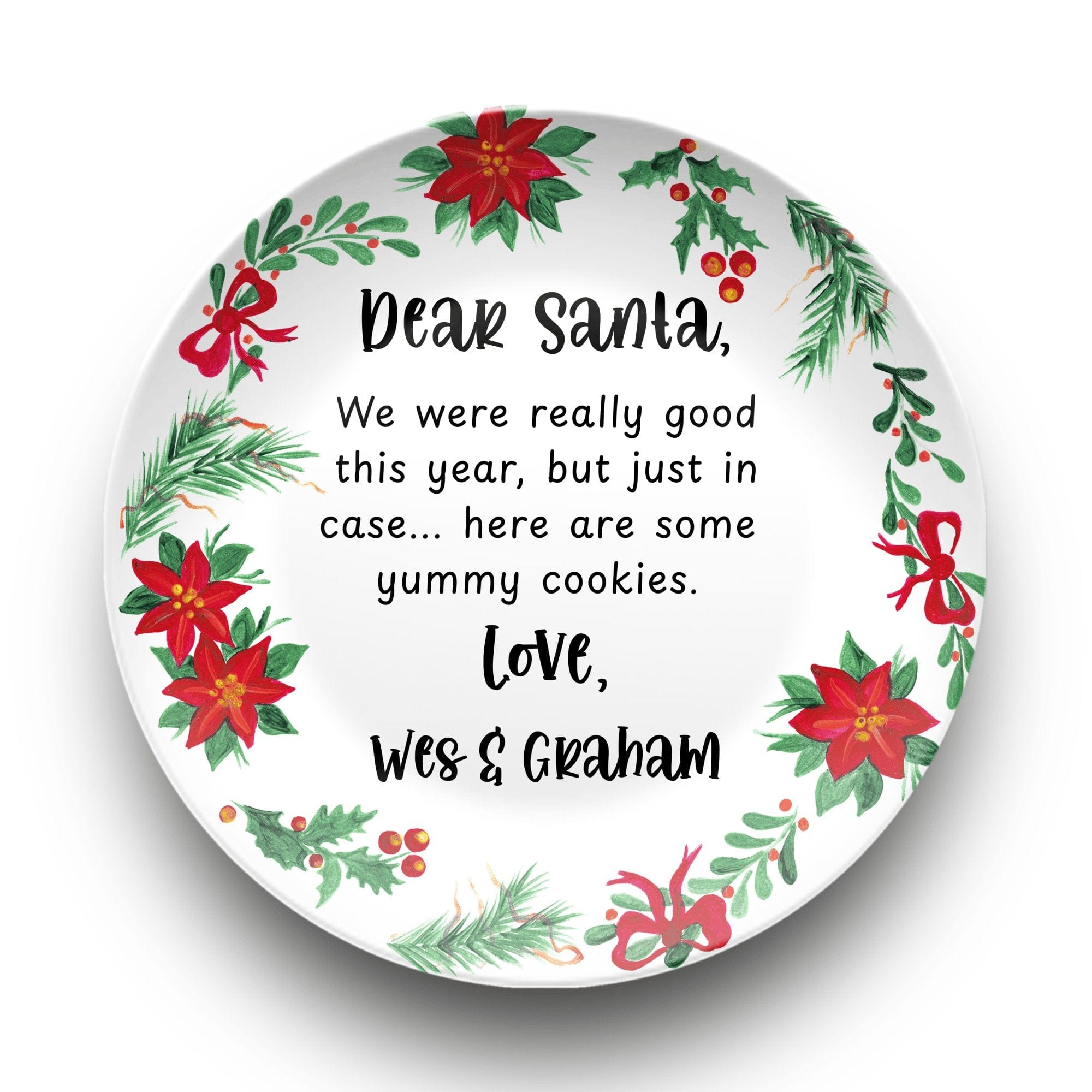 Dear Santa Christmas Plate by Lil Plate Shop