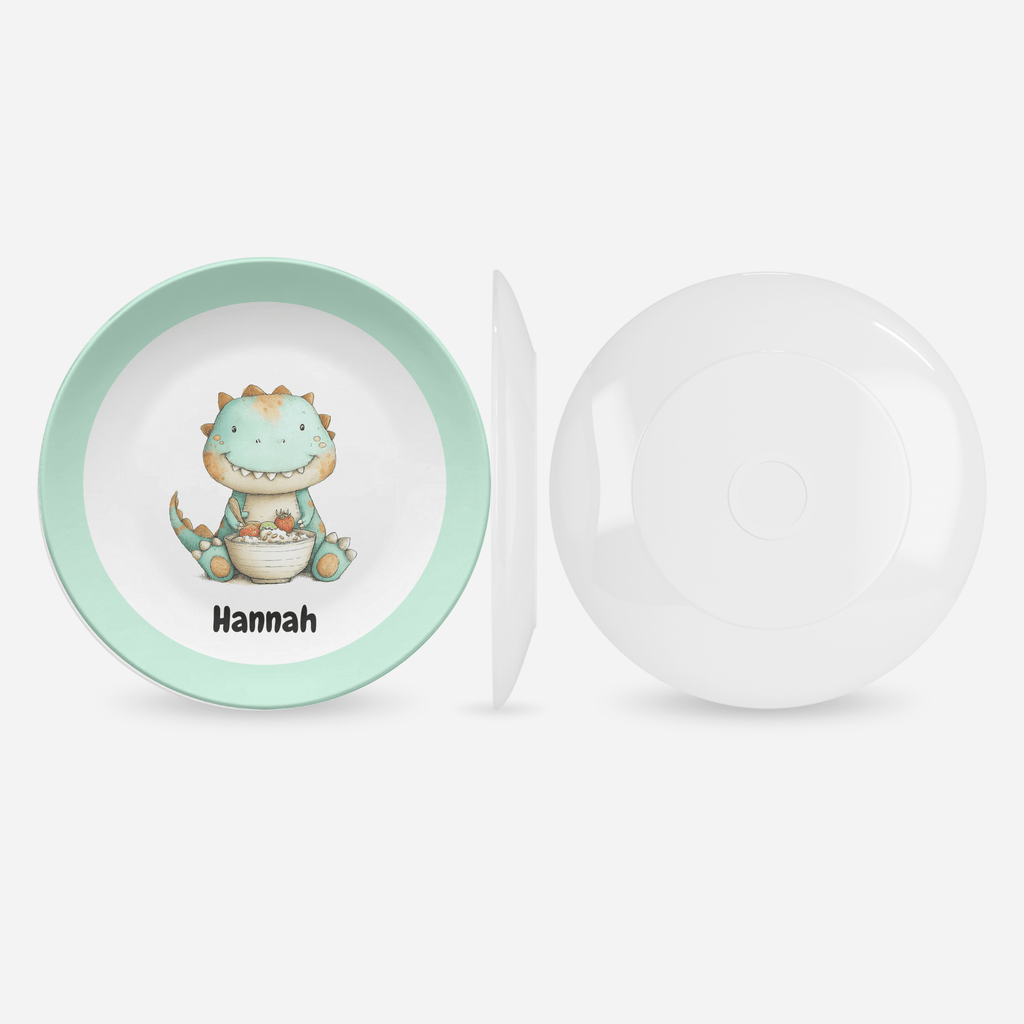 Dino and Favorite Food Plate by Lil Plate Shop